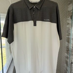 Travis Mathew Charcoal and White Polo Shirt